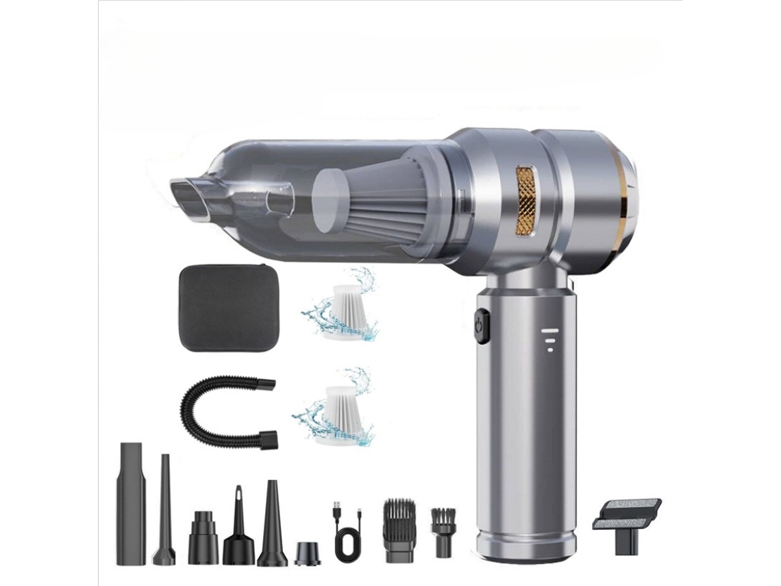Potente Aspiradora De Mano Inalámbrica, Tres Velocidades, Con 2 Filtros, 1 Bolsa Y 1 Manguera (plata Oro) Czhhmart