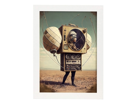 NACNIC Poster Medio Humano En Estilo Surrealismo Cinematográfico Ilustraciones Y Grabados De Historieta Abstracta Y Artística A4 Marcos Blancos