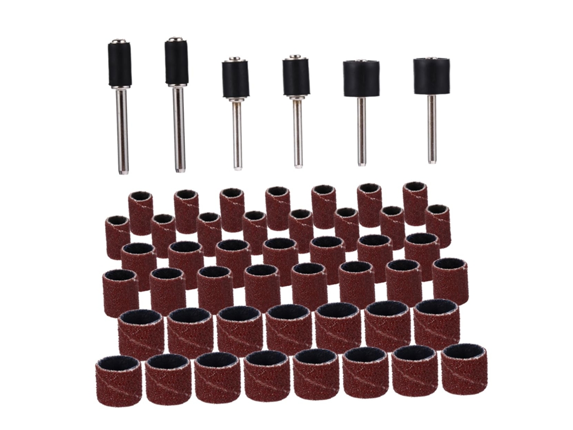 Conjunto De 51 Cintas Abrasivas Para Polimento E Artesanato, Com Mandril Para Lixamento.
