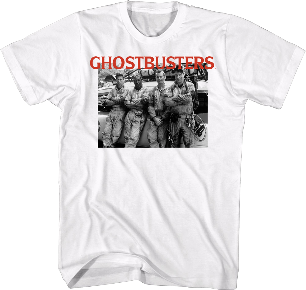 Camiseta Unisexo DEEPSTONE Black And White Photo Ghostbusters Blanco (L)
