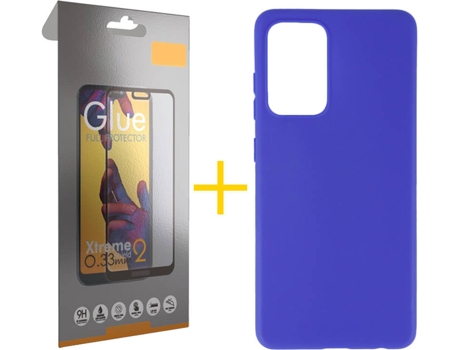 Kit Funda + Protector de Pantalla Samsung Galaxy A72 4G SKYHE Full (Azul)