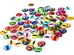Juego de 100 parches redondos decorativos para ojos, ideales para la confección de muñecas, varios estilos y pasatiempos creativos. SFUSHOS