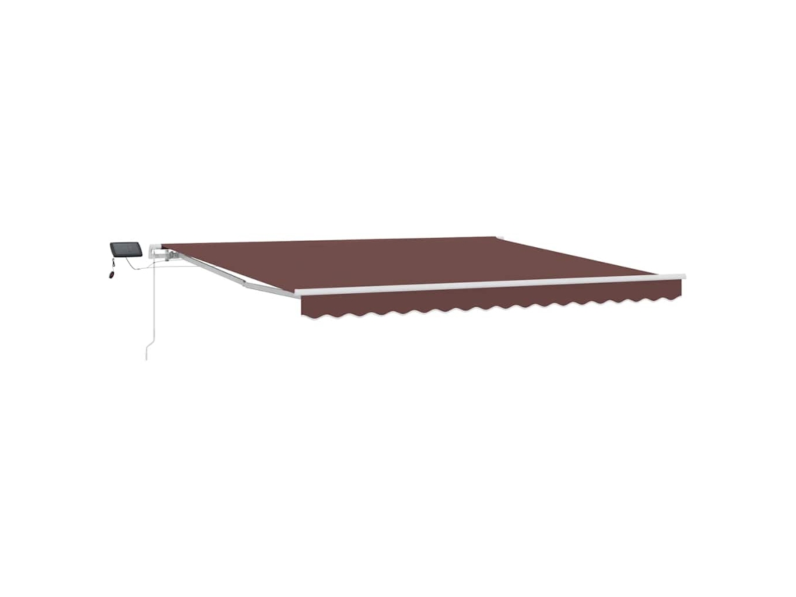 Maison Exclusive - Toldo Retráctil Manual Con Luces Led Marrón 400x300 Cm
