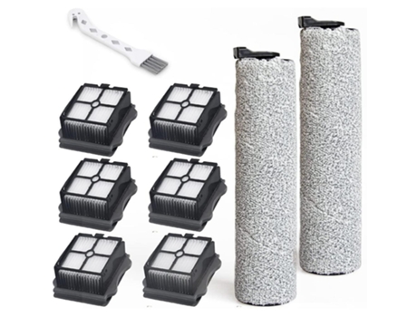 Conjunto de 2 rolos de escova e 6 filtros hepa para aspirador de pó tineco ifloor 3
