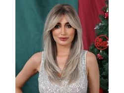 Peruca ondulada realista e moderna para mulheres, ideal para festas e cosplay, modelo 2026.