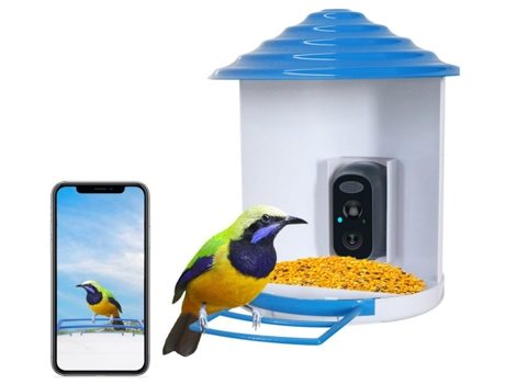 Comedero para pájaros con cámara: captura automática de vídeos de aves y notificaciones instantáneas, identificación de especies de aves por IA, BI...