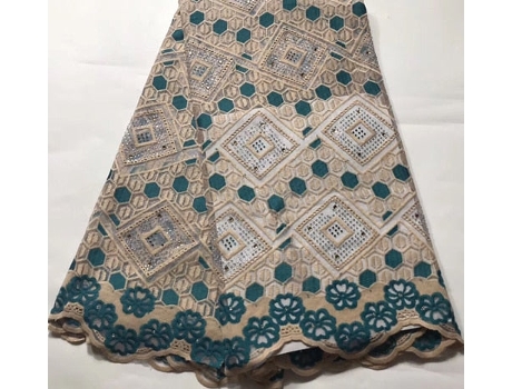 Elegantes Telas De Encaje De La Red Africana Piedras De Boda (D - 5 Yardas)