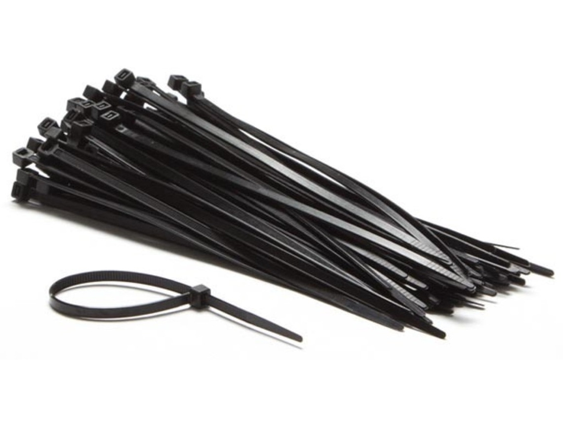 Juego de bridas para cables de nailon - 4,6 x 200 mm - Negro (100 piezas) VELLEMAN