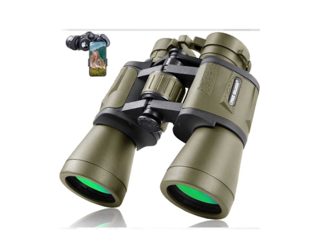 Binoculares para adultos 20x50 para observación de aves, caza, senderismo, conciertos, teatro, viajes, con lente Lam Bak4 Prism FMC Yizhood (verde)