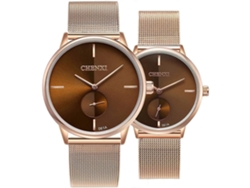 Reloj Femenino De Acero Inoxidable Con Pulsera De Malla En Oro Rosa Marrónyuysan