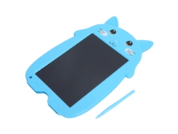 Tableta De Escrita Lcd 9 Polegadas Com Bloqueio Anti-apagamento Para Crianças Desenho Digital Gato Cartoon Azul