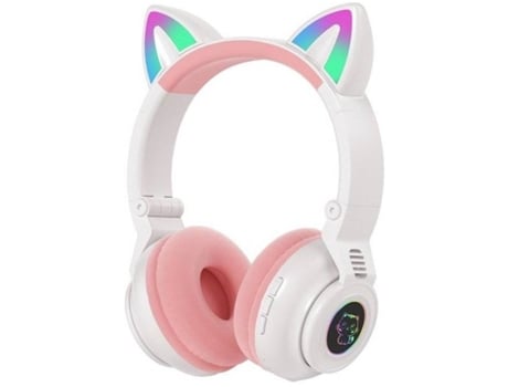 Auriculares On Ear Bluetooth ENZONS Inalámbrico para Niñas con Oreja de Gato Plegable Con Luces Led/Mi