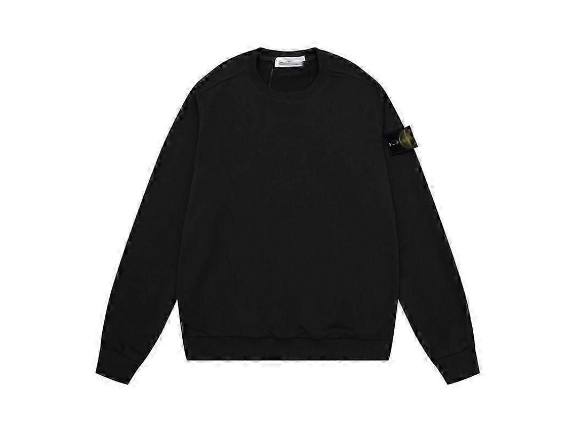 Jersey Unisex De Manga Larga Y Cuello Redondo En Color Liso Con Insignia Para Parejas Adultas.