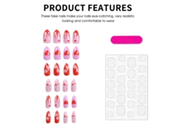 Uñas prensadas con forma de corazón - Uñas prensadas reutilizables y encantadoras para decorar tus uñas - Nostalgia88