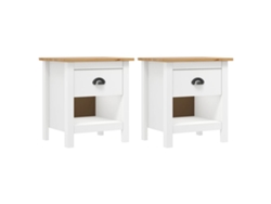 Mesas Cabeceira LOVELY HOME Mesinha Hill 2 Pcs 46X35X49,5Cm Pinho Maciço