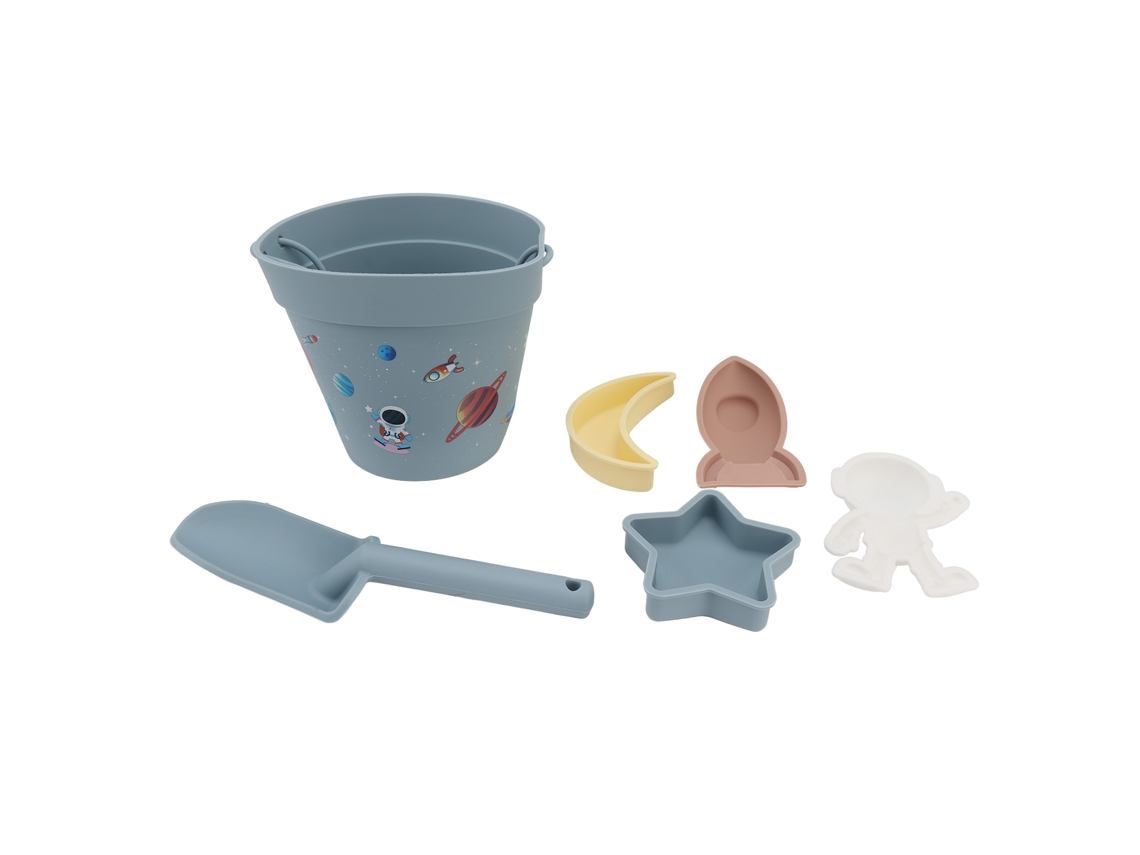 Ats-juguetes De Nieve De Silicona Para Interacción Padre-hijo, Cubos Y Palas De Nieve Seguros Impermeables Para Niños Azul