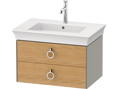 DURAVIT Tulip blanco, mueble de baño colgado en la pared, ancho 684 x fondo 458mm, con 2 cajones, con tirador, WT43510