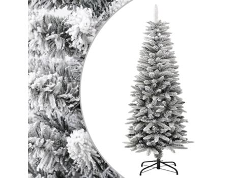 vidaXL Árbol de Navidad artificial estrecho con nieve PVC y PE 120 cm