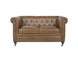 Sofa Piel 2 Plazas Cuero Envejecido 148x80x76cm