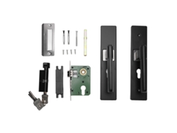 Manilla interior de puerta con cerradura de llave, Silencios Aluminio, Negro