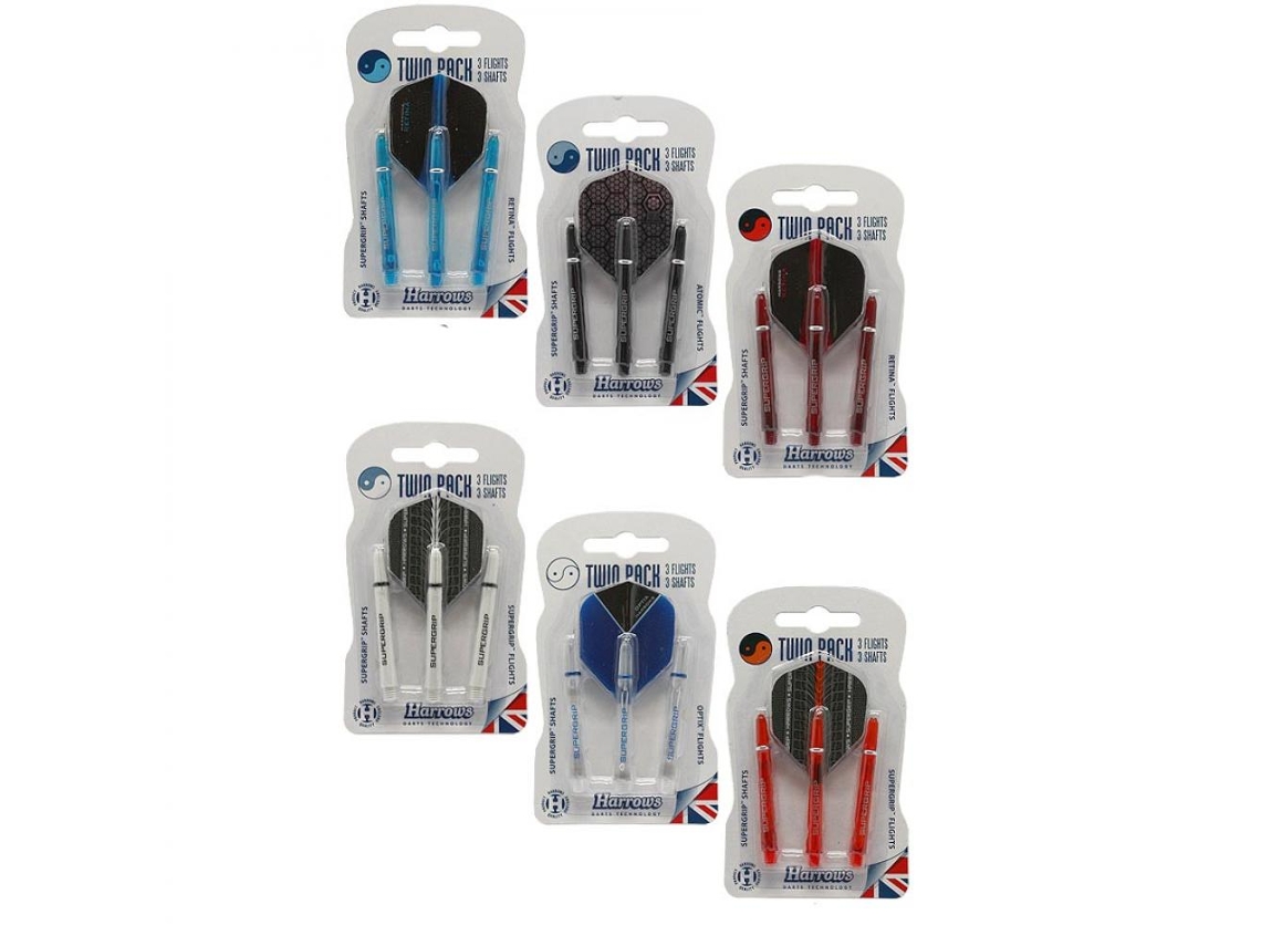 Plumas Twin Pack HARROWS SuperGrip Medium 47mm Negro Silver