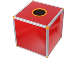 Urna Roja Para Boletos De Rifa Con Ranura, Urna Cuadrada De 30x30x30 Cm, Aleación De Aluminio Y Mdf.
