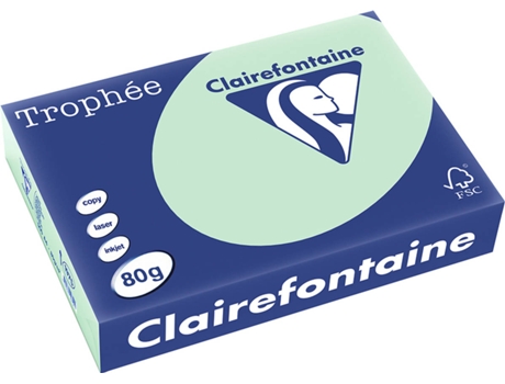 Papel CLAIREFONTAINE Copia, láser y chorro de tinta Trophée A4 80 gsm (500 Hojas - Verde)