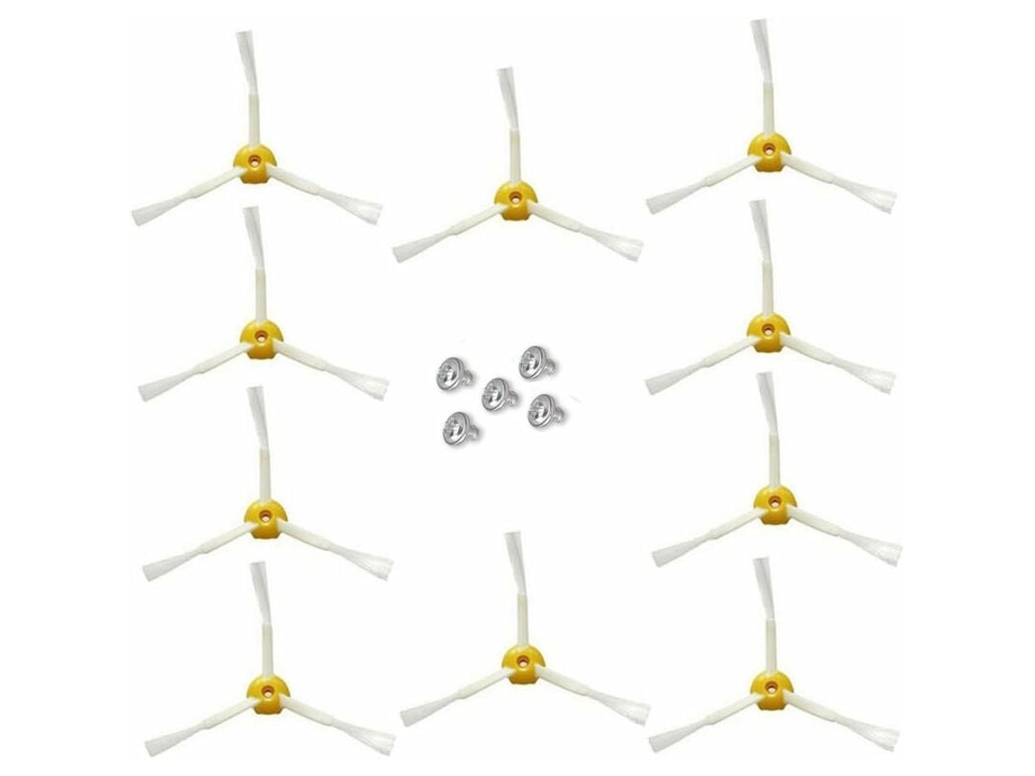 RNEMITERY Cepillo lateral para irobot Roomba Serie 500 600 700 (Rojo, 10 pcs 3 brazo Cepillo lateral)