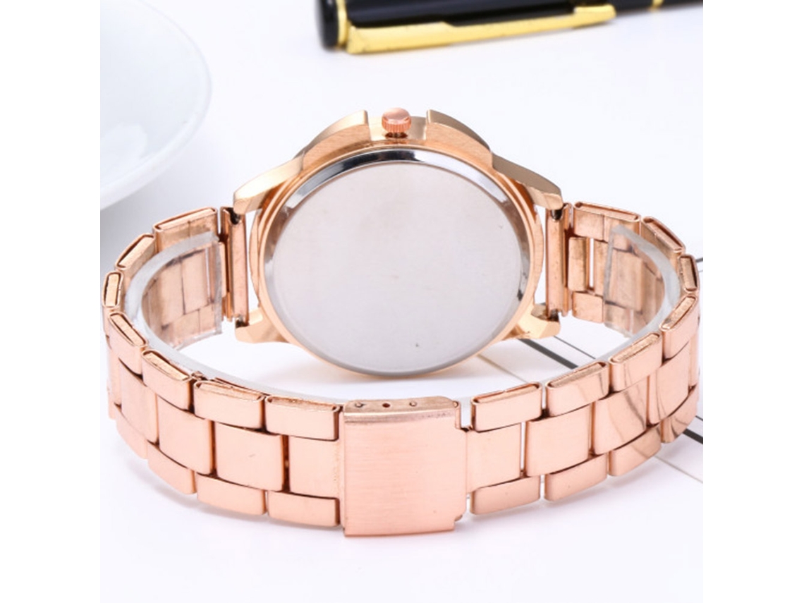 Reloj De Pulsera De Acero Moda Negra Quartz Para Hombre Y Mujer De Negocios