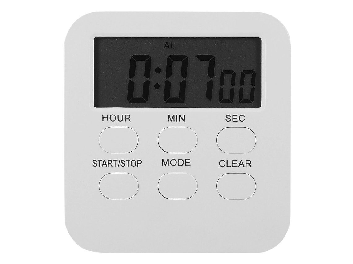 Temporizador Digital Silencioso Pequeño Para Cocina, Estudio Y Hogar Con Pantalla Clara Y Portátil 8x7.3cm Blanco