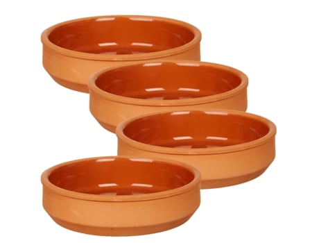 Set de 4 Cazuelas de Barro Aptas para el Horno ø16x4 cm Marron TIENDA EURASIA