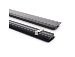 Perfil de Aluminio Empotrable para Tira LED Hasta 31 mm con Tapa Continua Negro 2 m Negro Translúcido Ledkia