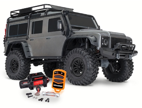 Coche TRAXXAS Trx4 scale & trail defender crawler, silver c/ winch (Edad Mínima Recomendada: 14 años)