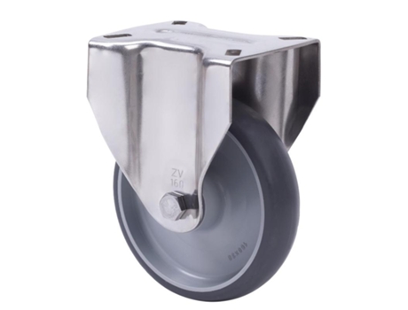 Rueda fija inox.17zvli80-pgzr poliamix-goma gris inyect.rodillos ALEX