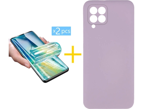 Carcasa + 2 Protectores de Pantalla para Huawei P40 Lite ACCETEL Morado