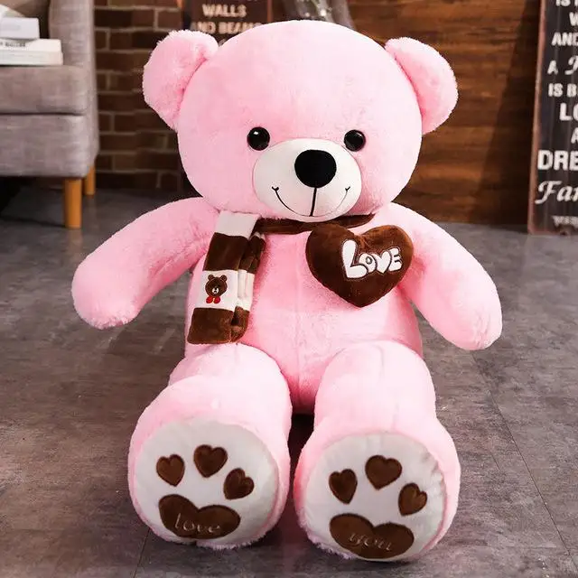 (rosa, 80 Cm) Osito De Peluche De Alta Calidad Con Bufanda