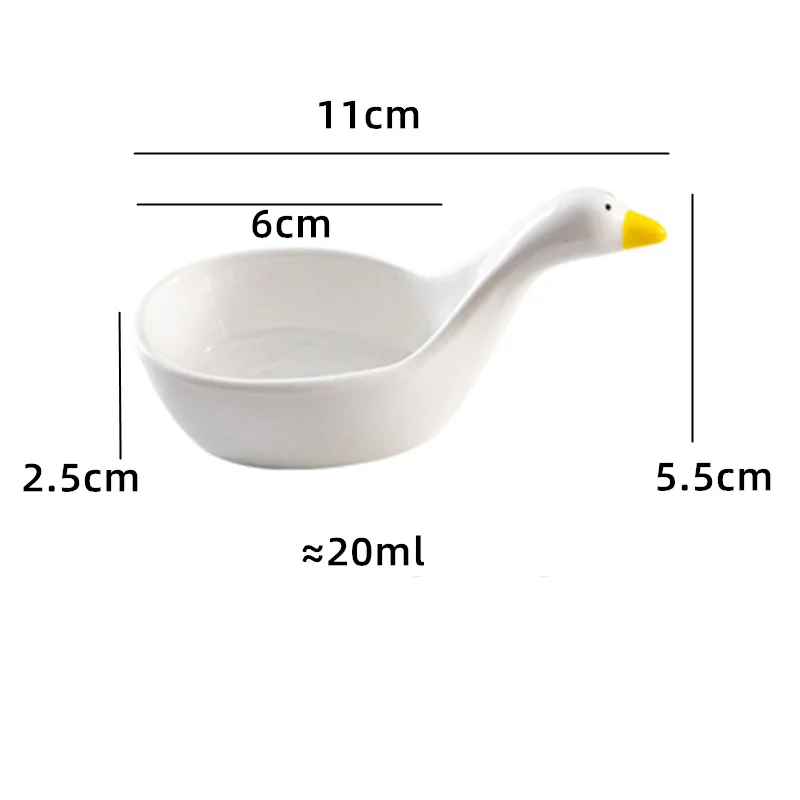 (6 Peças) Mini Molheiras De Cerâmica Em Formato De Cisne, Design Delicado, Acessórios De Cozinha Requintados