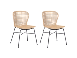Cadeiras de rattan em estilo rústico BELIANI Elfros de Rattan/vime Natural 56x49x83