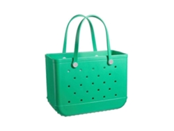Bolsa de playa/viaje, estilo tote, tamaño mediano, abierta y lavable, para playa, barco, piscina y trabajo, en verde. Rosewell