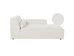 Chaise longue izquierdo BELIANI Hellnar de Bouclé Blanco 102x176x70