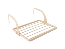 Soporte para balcón, radiador o terraza, 3 metros de largo, plegable, de resina, para tender la ropa (beige).
