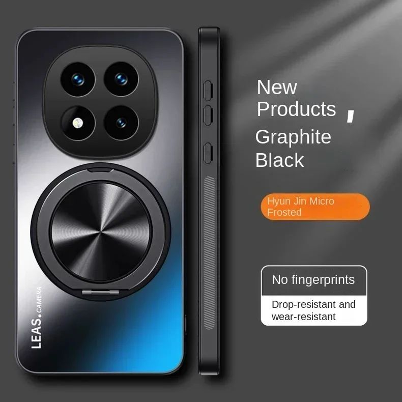 (negro, Redmi Note 13 Pro 5g) Funda Rígida Con Soporte Magnético Para Coche, Funda Protectora A Prueba De Golpes Con Acabado Mate.