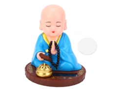 Figura Baok de un pequeño monje solar con saludo automático para mesa, salpicadero o coche - Azul