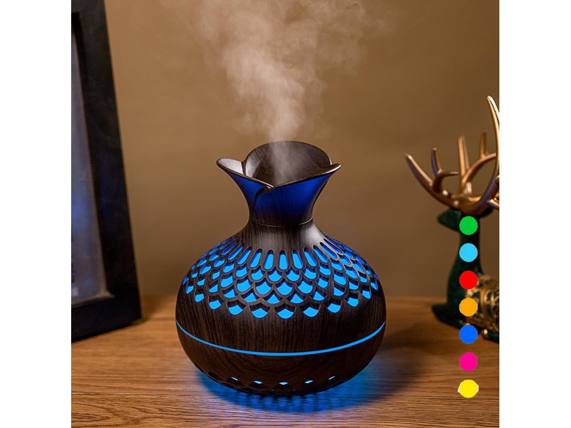 Humidificador (negro) - Difusor De Aceites Esenciales, Interfaz Usb, Tecnología Sónica