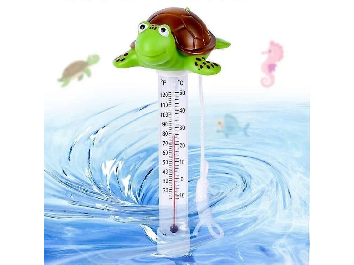 Termómetro flotante con forma de animal de dibujos animados, con cuerda, para piscinas interiores y exteriores GOKOCO (termómetro B)