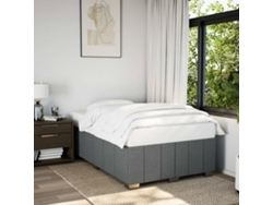 Estructura De Cama Sin Colchón Tela Gris Oscuro 120x200 Cm