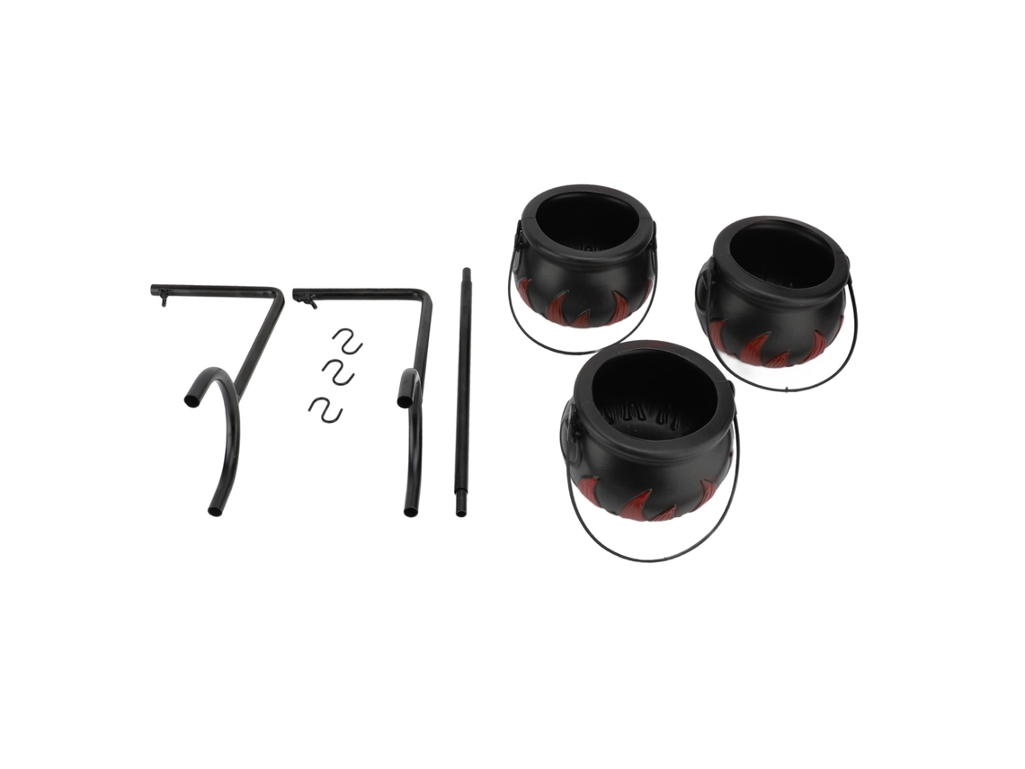 Bol Decorativo De Plástico Negro Con Forma De Caldero De Bruja Para Fiestas Y Decoración Navideña.