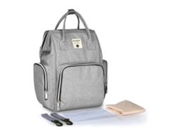 Mochila cambiador de gran capacidad con bolsillos térmicos e impermeable - Gris