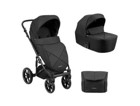 Carrito de Bebé KIKKABOO 2en1 con capazo rígido Amani Negro
