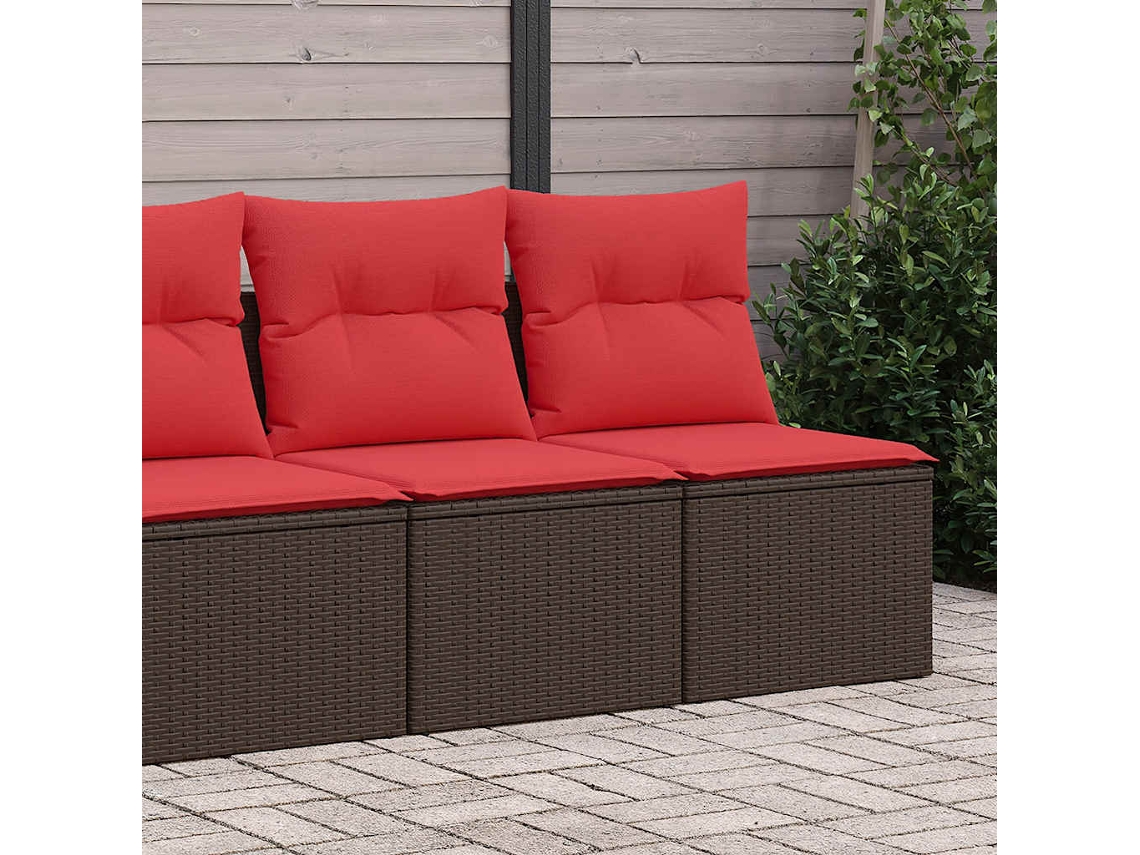 Set Sofás Jardín | Sofá De Exterior Y Cojines 2 Pzas Ratán Sintético Acacia Marrón Wsd768965